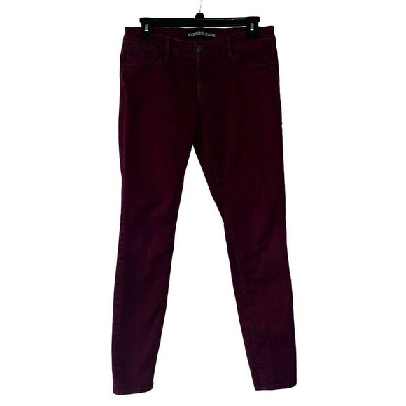Express Jeans maroon legging Stella low-rise 6 - Picture 1 of 5